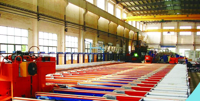 Aluminium extrusion cooling bed